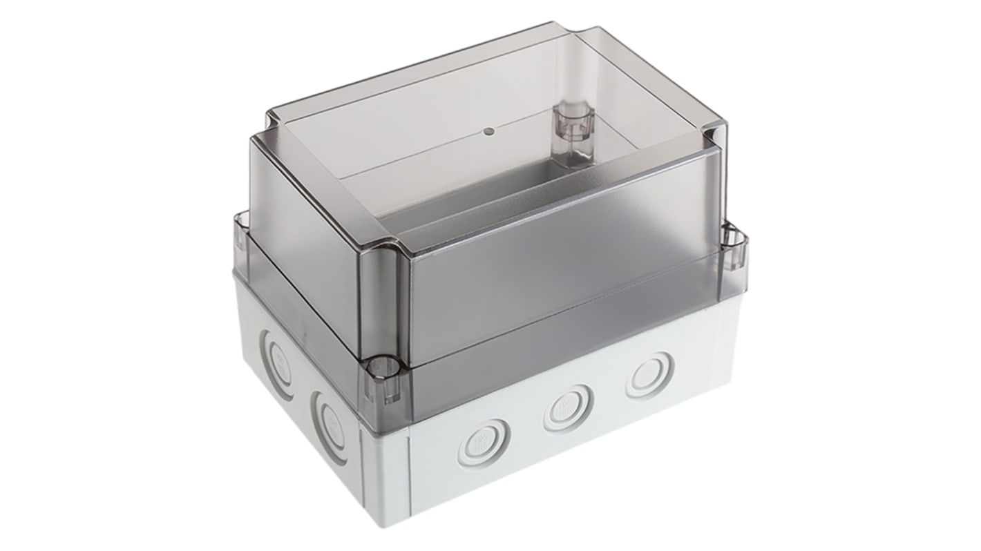 Caja Fibox de Policarbonato Gris, 180 x 130 x 125mm, IP67