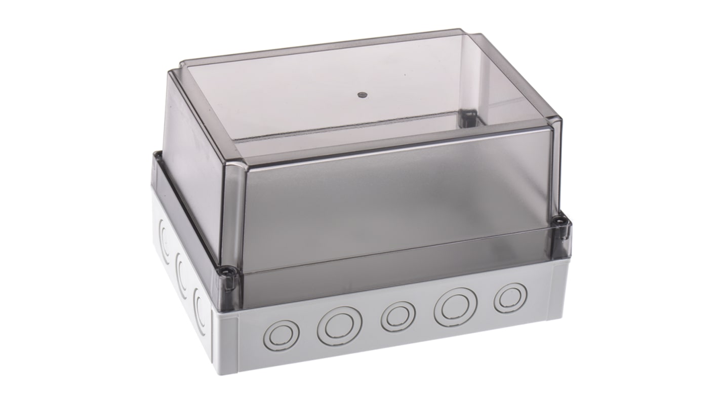 Caja Fibox de Policarbonato Gris, 255 x 180 x 150mm, IP67