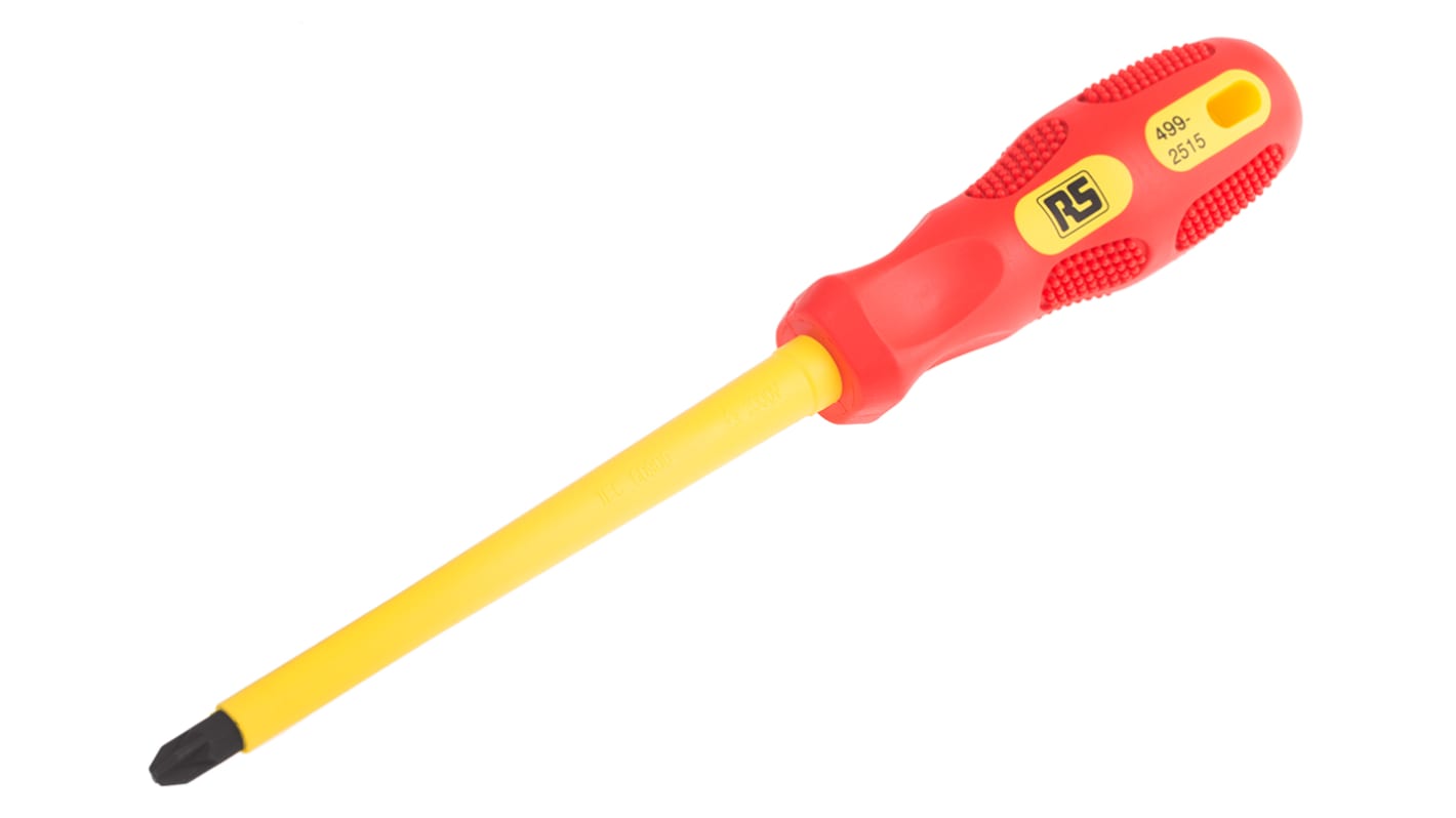 RS PRO Pozidriv Insulated Screwdriver, PZ3 Tip, 150 mm Blade, VDE/1000V