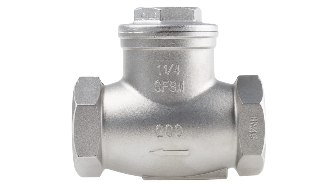 RS PRO Stainless Steel Single Check Valve, BSP 1-1/4in, 14 bar