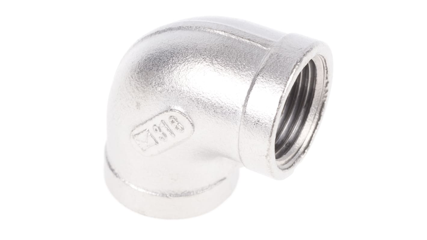 RS PRO Stainless Steel Pipe Fitting, 90° Elbow, Female G 3/8in x Female G 3/8in