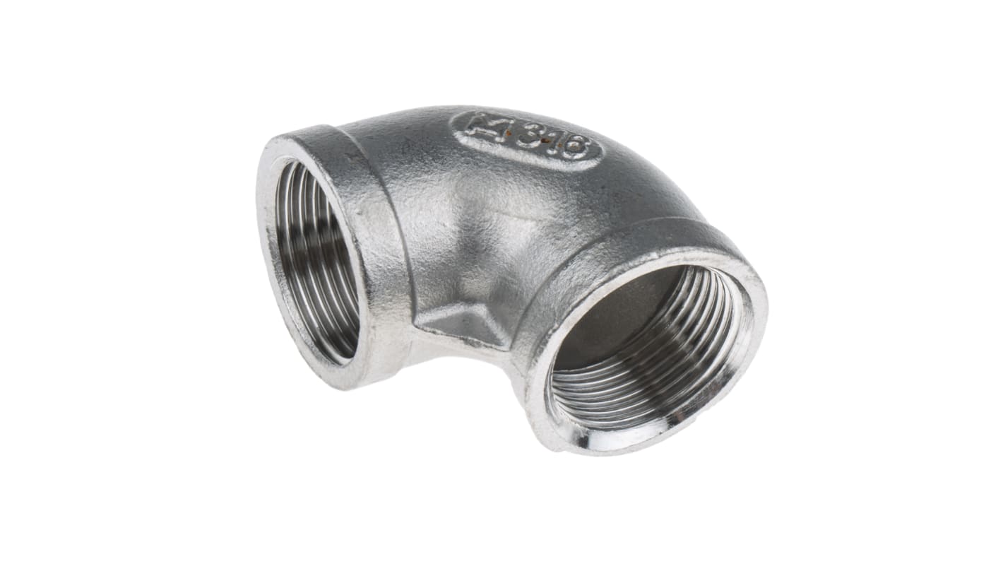 RS PRO Stainless Steel Pipe Fitting, 90° Circular Elbow, Female G 3/4in x  Female G 3/4in