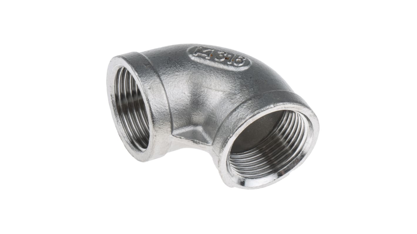 RS PRO Stainless Steel Pipe Fitting, 90° Circular Elbow, Female G 3/4in x Female G 3/4in