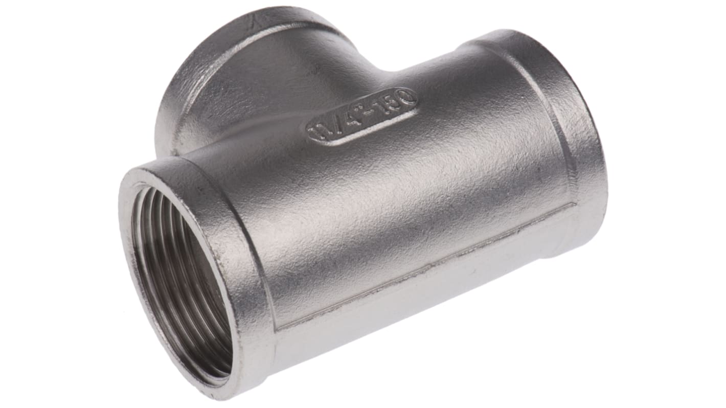 RS PRO Stainless Steel Pipe Fitting, Tee Circular Tee, Female G 1-1/4in x Female G 1-1/4in x Female G 1-1/4in