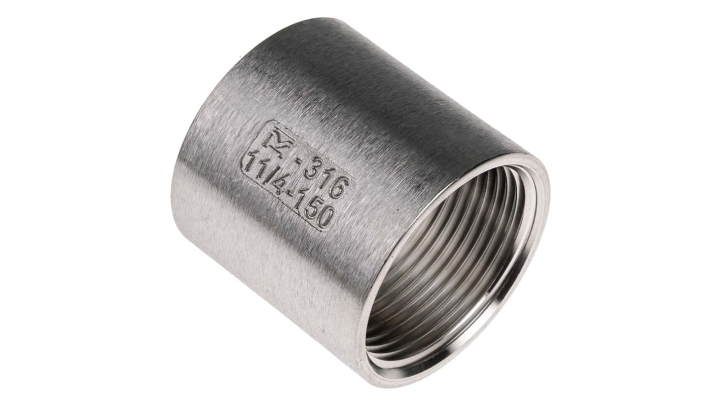 RS PRO Stainless Steel Pipe Fitting Socket, Female G 1-1/4in x Female G 1-1/4in