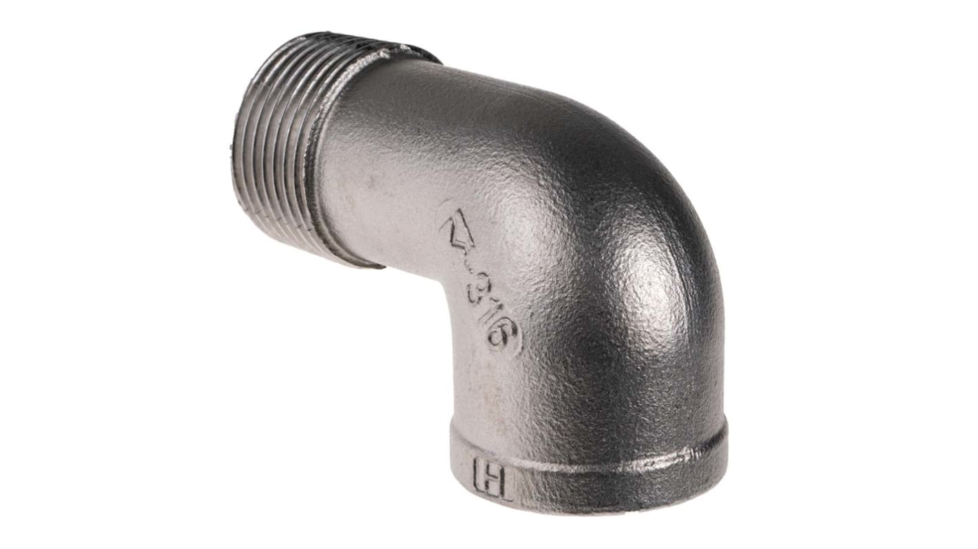 RS PRO Stainless Steel Pipe Fitting, 90° Circular Elbow, Female R 1in x Male R 1in