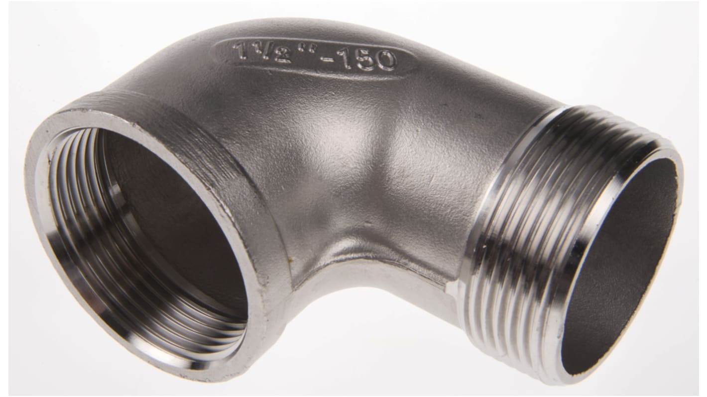 RS PRO Stainless Steel Pipe Fitting, 90° Circular Elbow, Female R 1-1 ...