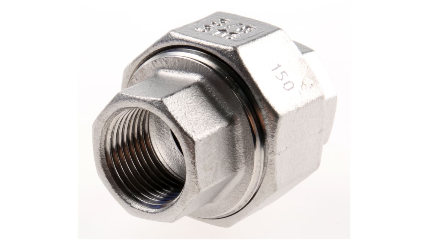 RS PRO, RS PRO Stainless Steel Pipe Fitting, Straight Octagon Union, Male  R 1in x Female Rc 1in, 826-7144