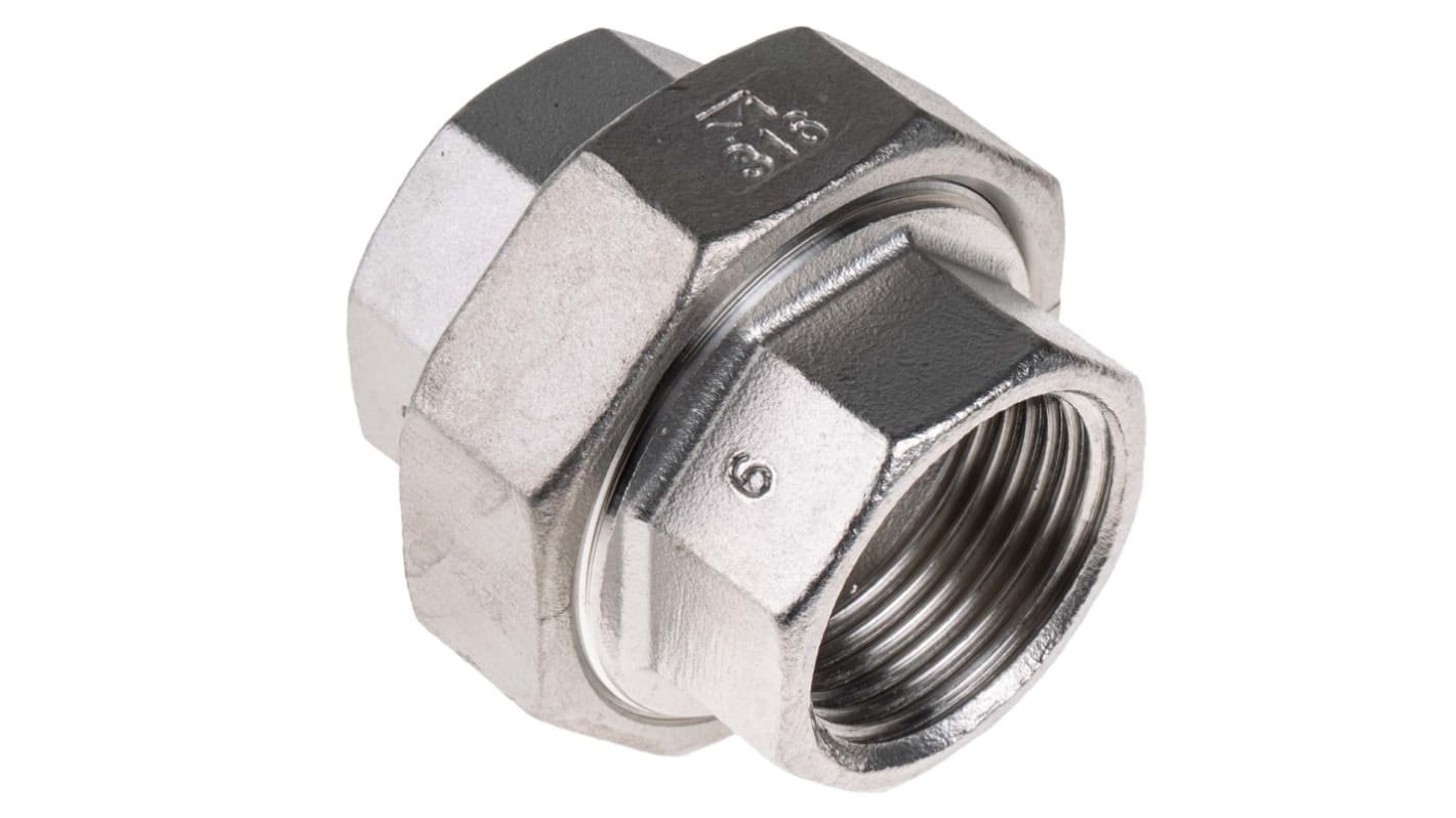 RS PRO Stainless Steel Pipe Fitting, Straight Octagon Union, Female G 1in x Female G 1in