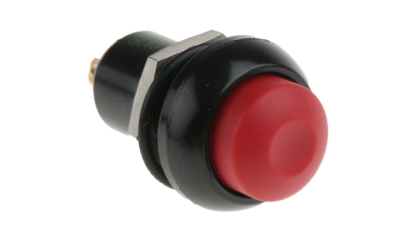 Interruptor de Botón Pulsador APEM, color de botón Rojo, Enclavamiento, 5 A a 28 V dc, 24V dc, Montaje en Panel, IP67