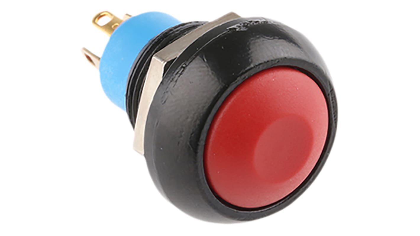 APEM Push Button Switch, Momentary, Panel Mount, 12.9mm Cutout, SPDT, 48V ac, IP67