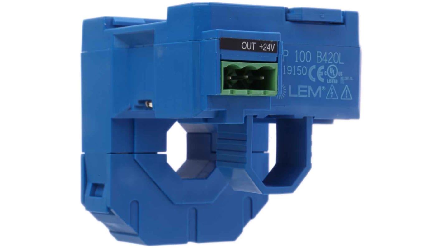 LEM AP Series Current Transformer, 100A Input, 100:1, 4 → 20 mA Output, 18mm Bore, 12 → 24 V dc