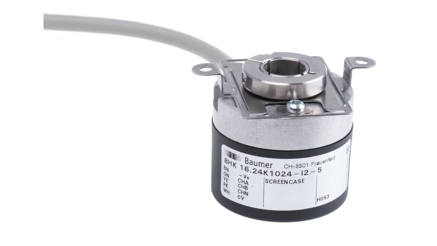 Encoder incrementale Baumer, 1024 impulsi giro , dia. albero 12mm, uscita HTL/push-pull