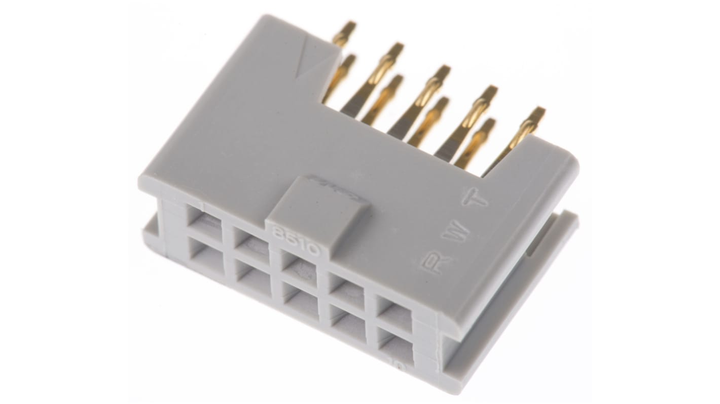 Conector hembra para PCB 3M serie 8500 8500, de 10 vías en 2 filas, paso 2.54mm, 1 kV, 1A, Montaje en orificio pasante,