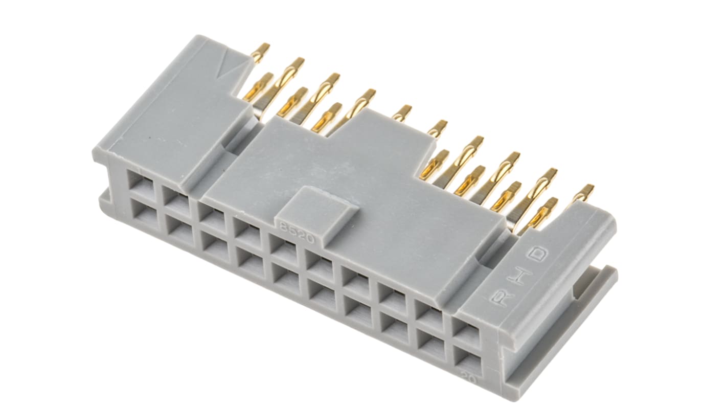 Conector hembra para PCB 3M serie 8500, de 20 vías en 2 filas, paso 2.54mm, 1A, Montaje en orificio pasante, para soldar