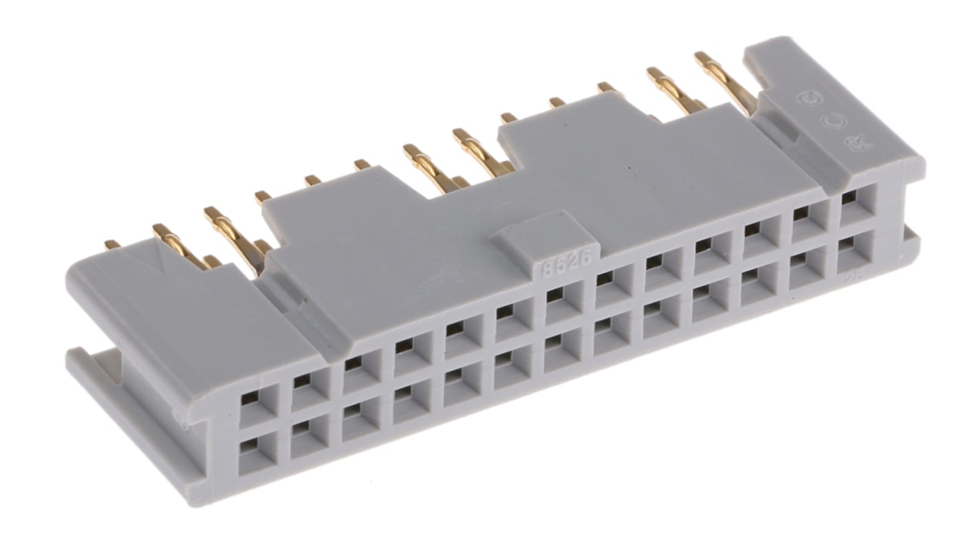 3M 8500 Series Straight Through Hole Mount PCB Socket, 26-Contact, 2-Row, 2.54mm Pitch, Solder Termination