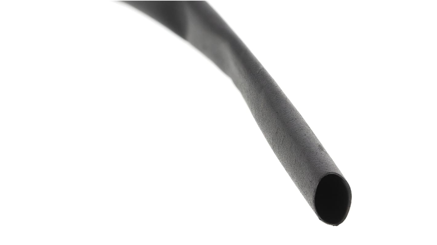 HellermannTyton Heat Shrink Tubing, Black 6.4mm Sleeve Dia. x 5m Length 3:1 Ratio, HIS-3 Series