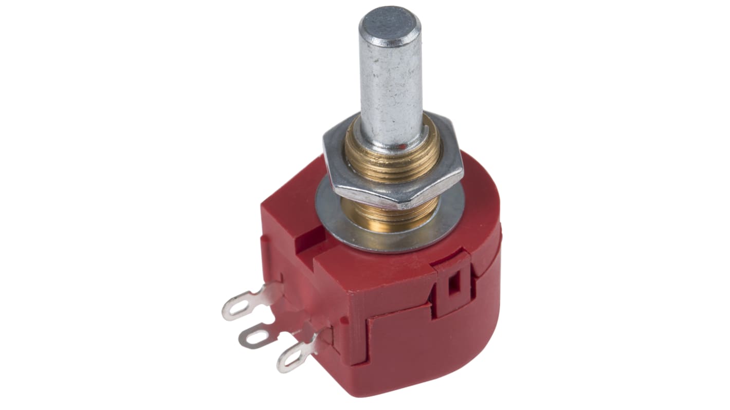 TE Connectivity 2.5kΩ Rotary Potentiometer 1-Gang Panel Mount, TW1252KA