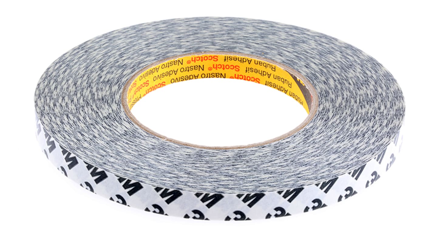 3M 9086 Doppelseitiges Papierband, transparent, -30°C bis +85°C, Stärke 0.19mm, 12mm x 50m