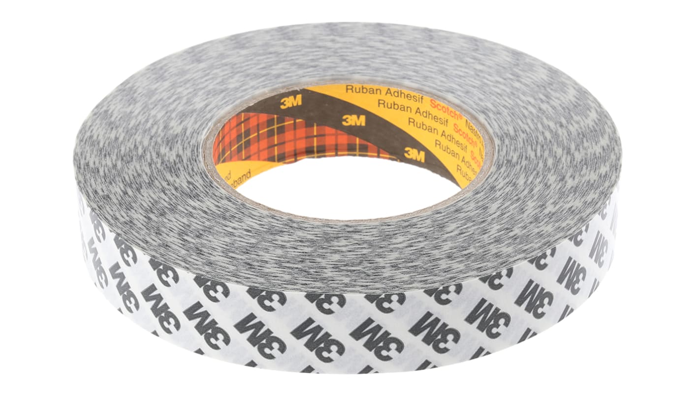 3M 9086 Doppelseitiges Papierband, transparent, -30°C bis +85°C, Stärke 0.19mm, 25mm x 50m