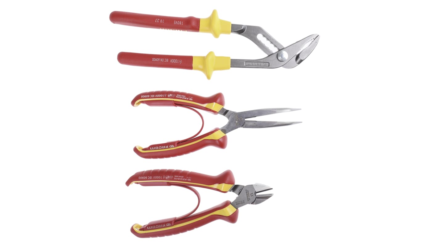 Facom 3-Piece Plier Set, 300 mm Overall