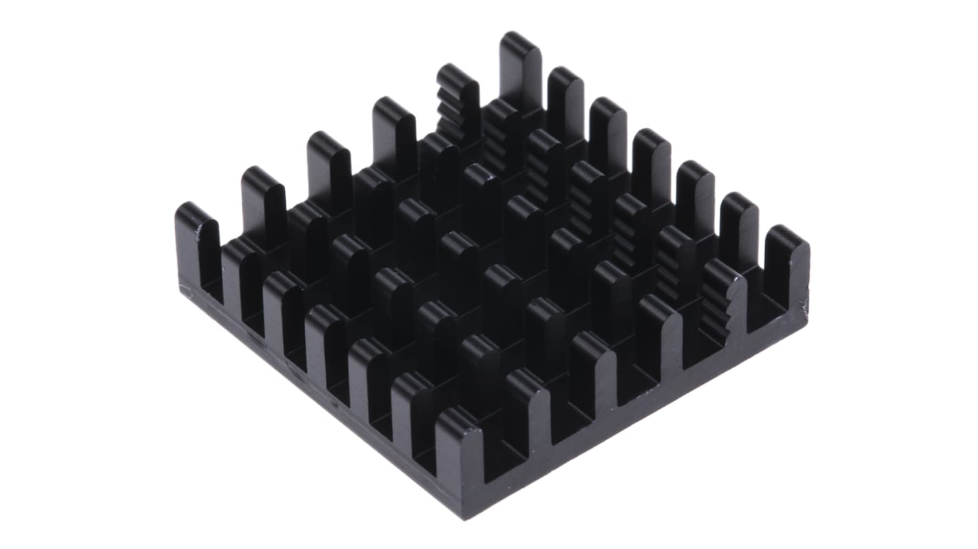 Disipador Fischer Elektronik de Aluminio Negro, 22.5 → 6.5K/W, dim. 23 x 23 x 6mm para BGA, para usar con Plaza