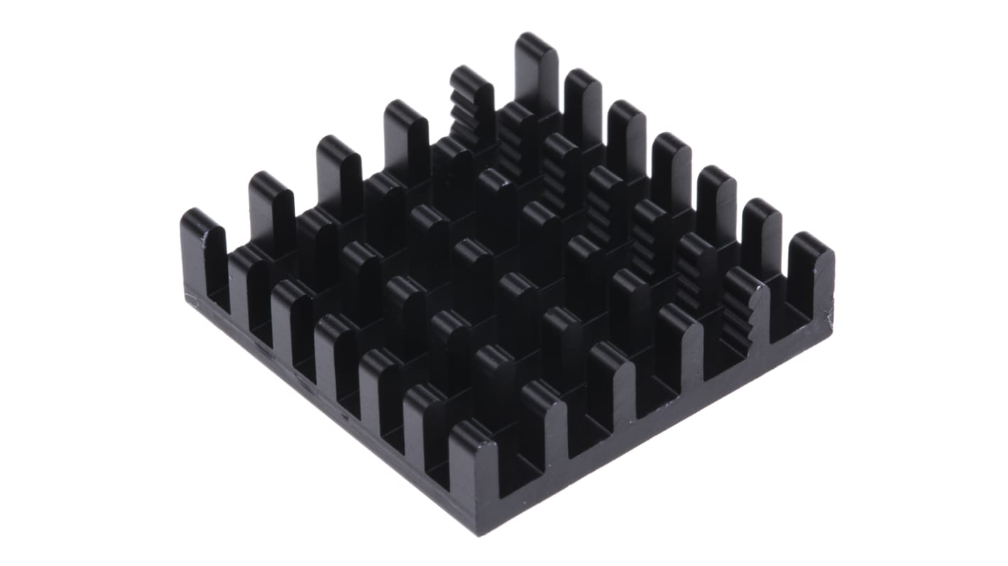 Heatsink, Universal Square Alu, 22.5 → 6.5K/W, 23 x 23 x 6mm, Conductive Adhesive, Conductive Foil