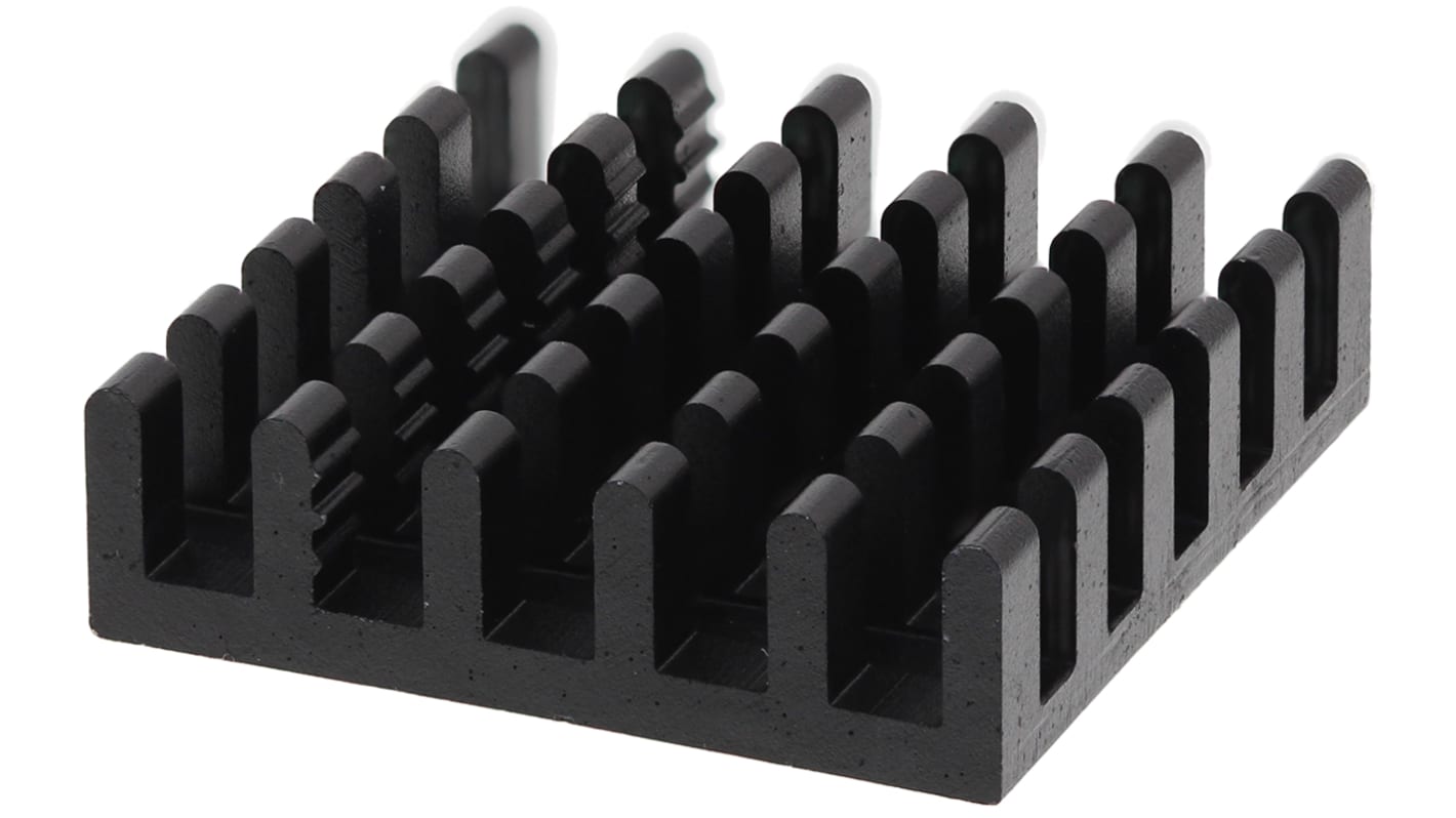 Heatsink, Universal Square Alu, 24.3 → 8K/W, 21 x 21 x 6mm, Conductive Adhesive, Conductive Foil