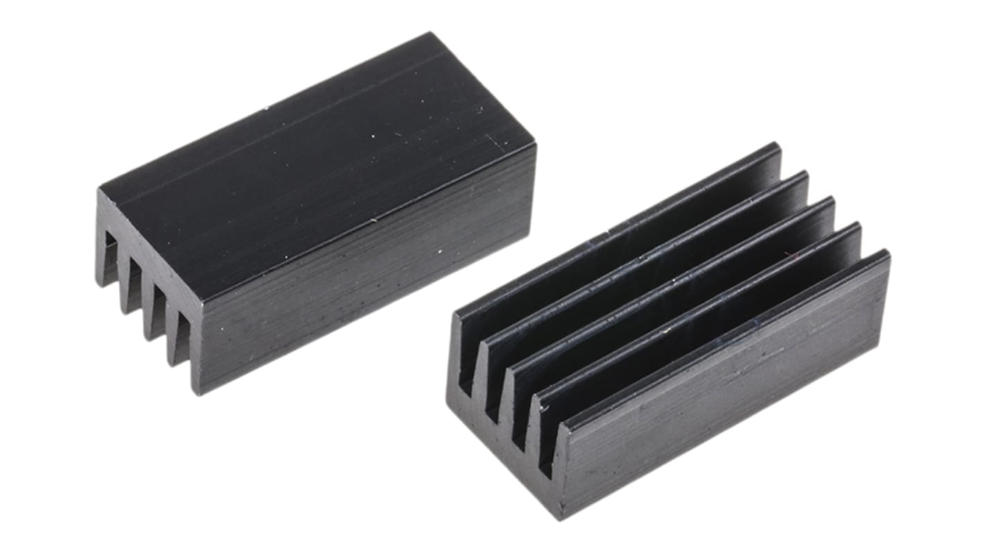 Disipador Fischer Elektronik de Aluminio Negro, 42K/W, dim. 17 x 8 x 6mm para DIL-IC, para usar con Aluminio