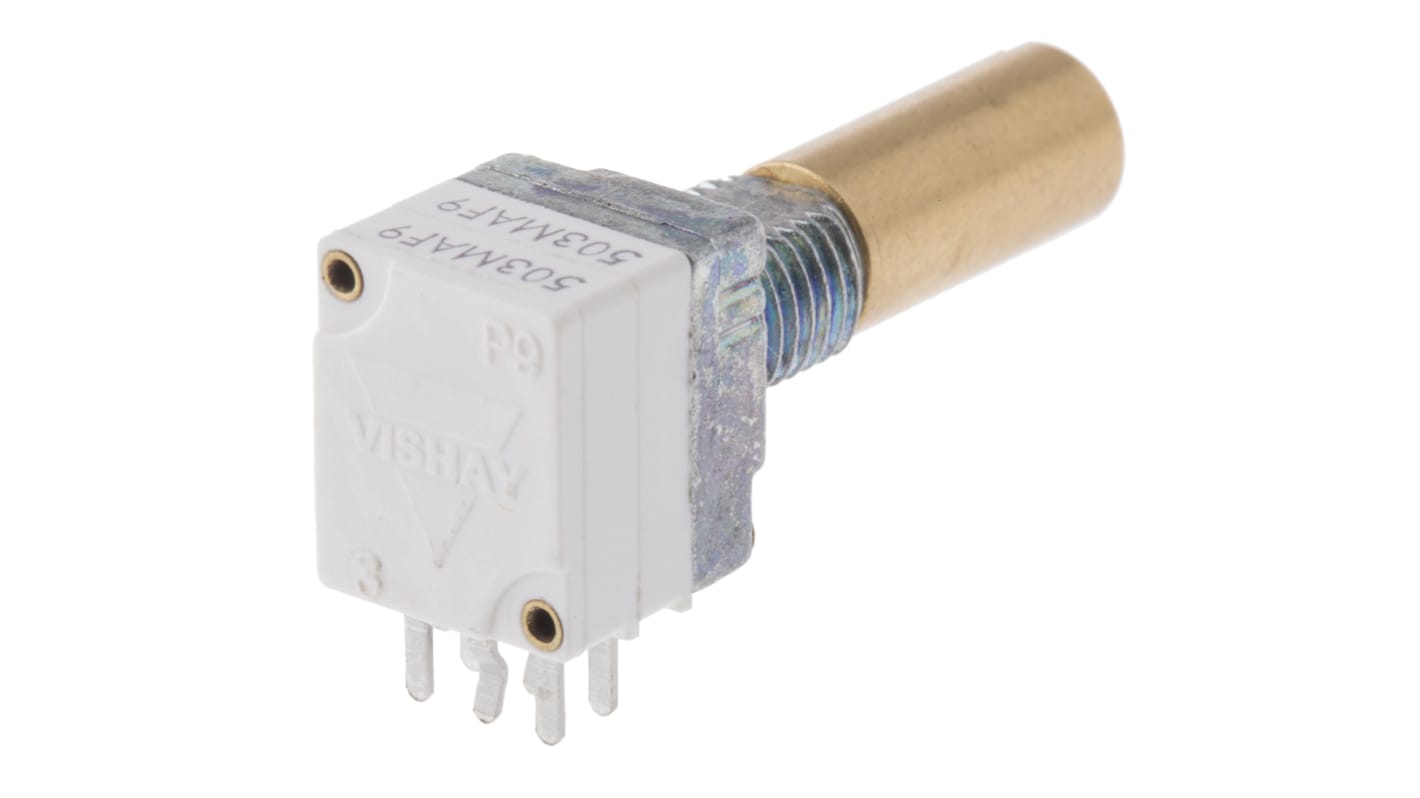 Vishay 2 Gang Rotary Conductive Plastic Potentiometer with a 6 mm Dia. Shaft, 50kΩ, ±20%, 0.05W, Linear