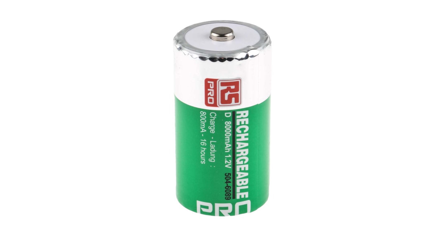 Batterie D ricaricabili RS PRO, 1.2V, 8Ah, NiMH, terminale Standard