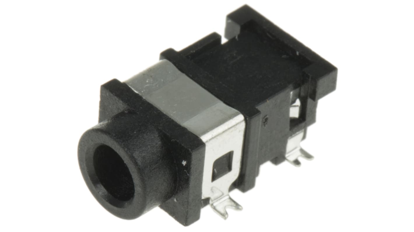 Conector jack estéreo de 3.5 mm Ángulo de 90° Hembra Lumberg, Montaje Superficial