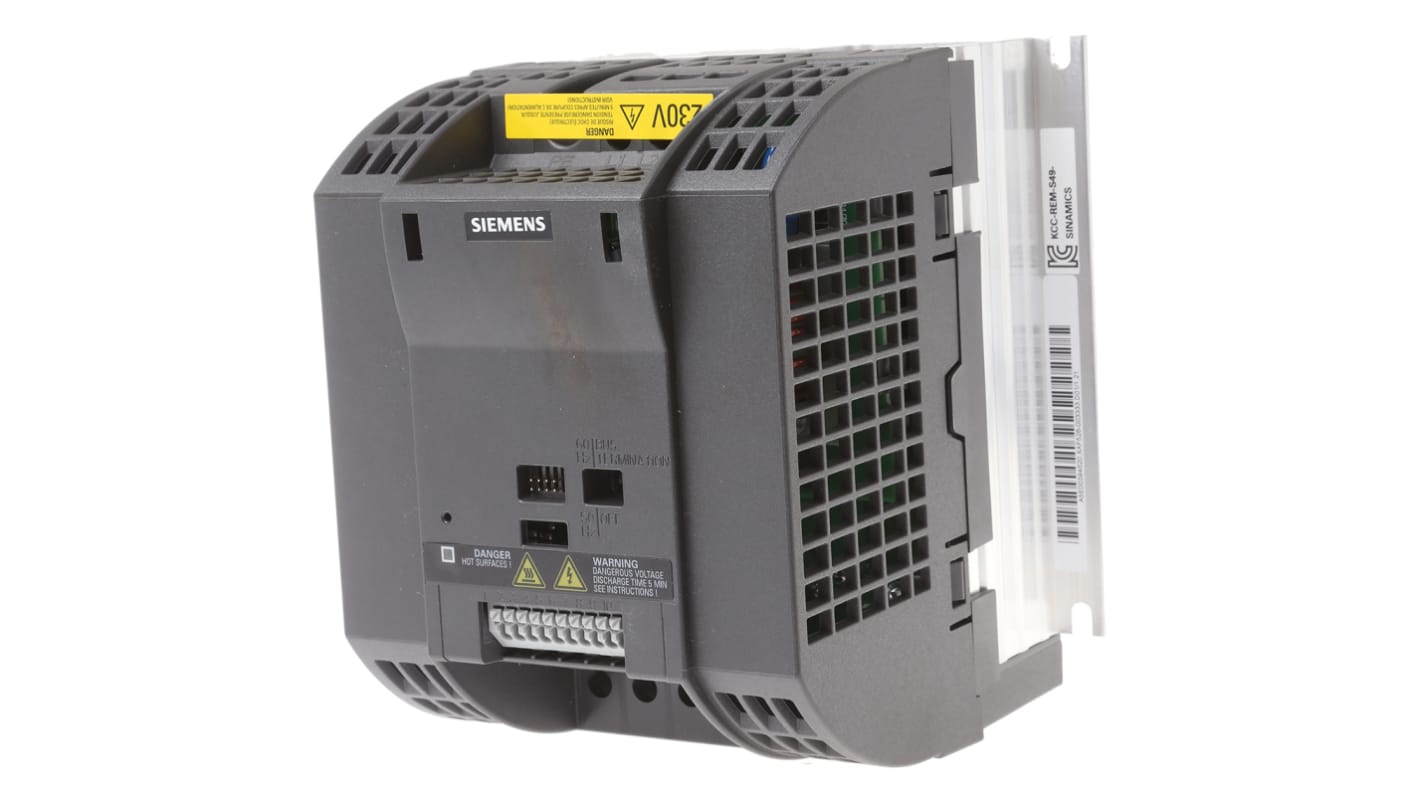 Siemens Inverter Drive, 1.1 kW, 1 Phase, 230 V ac, 14.7 A, SINAMICS G110 Series