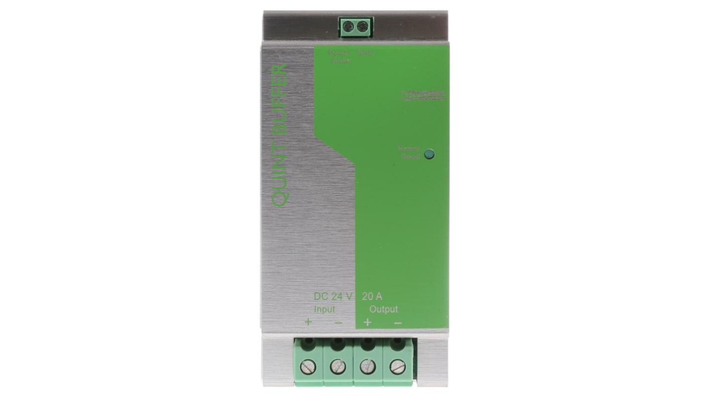 Phoenix Contact 24V dc Input DIN Rail Uninterruptible Power Supply (480W), QUINT-BUFFER