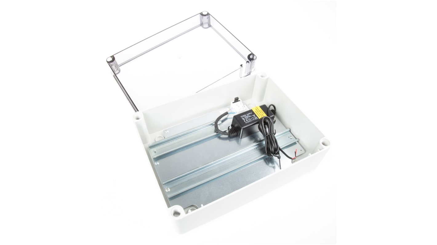 Kit caja para carril DIN RF Solutions, de Plástico, 240 x 190 x 90mm