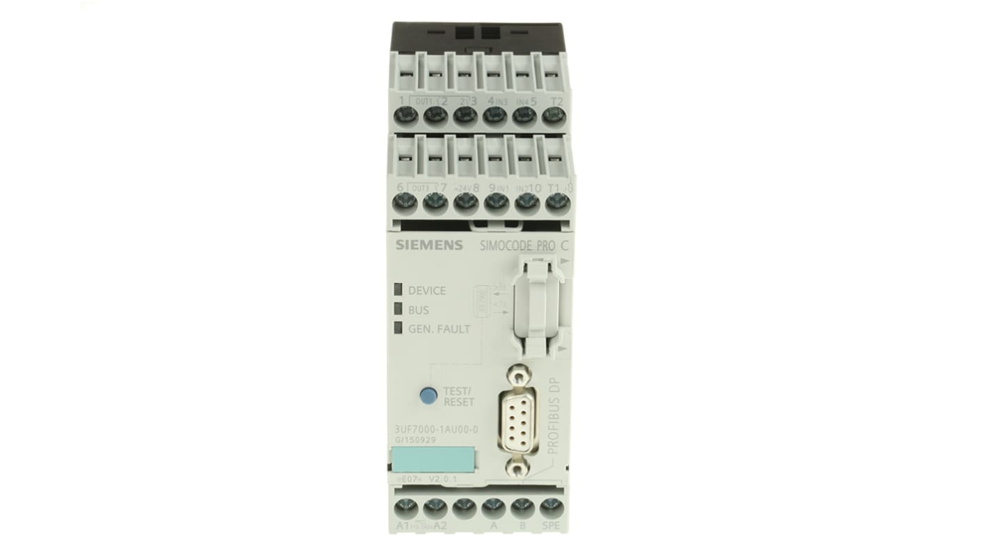 Siemens Motorschutzeinheit Basis-Einheit 4 Eingänge 110 → 240 Vac/dc 3-Ausg. 111mm x 45mm SIMOCODE Pro C mit