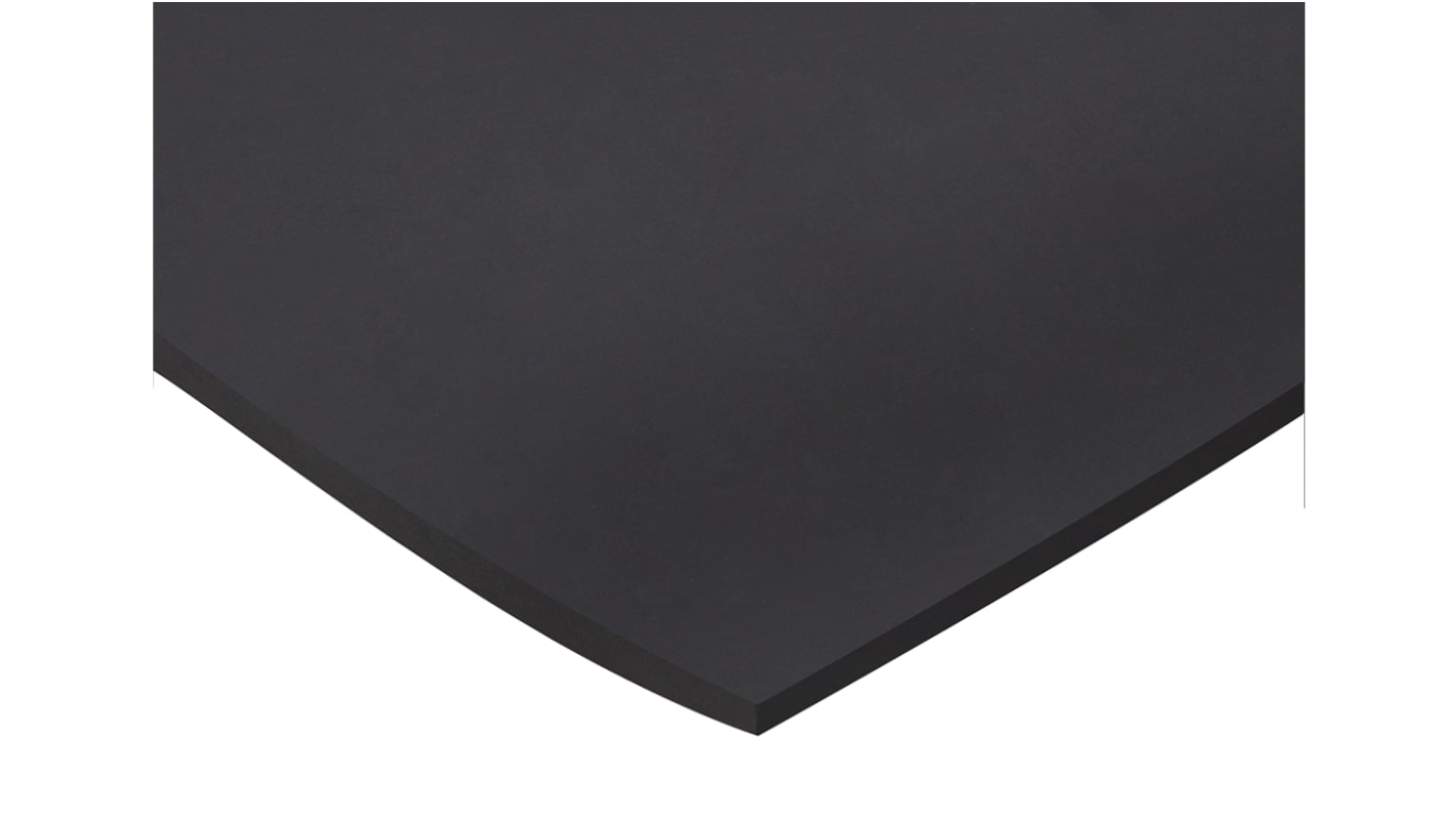 Foglio di gomma RS PRO in Gomma naturale, 1m x 600mm x 6mm, col. Nero, Densità 1.5g/cm³