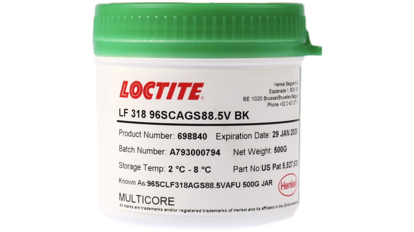 Multicore Loctite LF318 Lead Free Solder Paste, 500g Tub