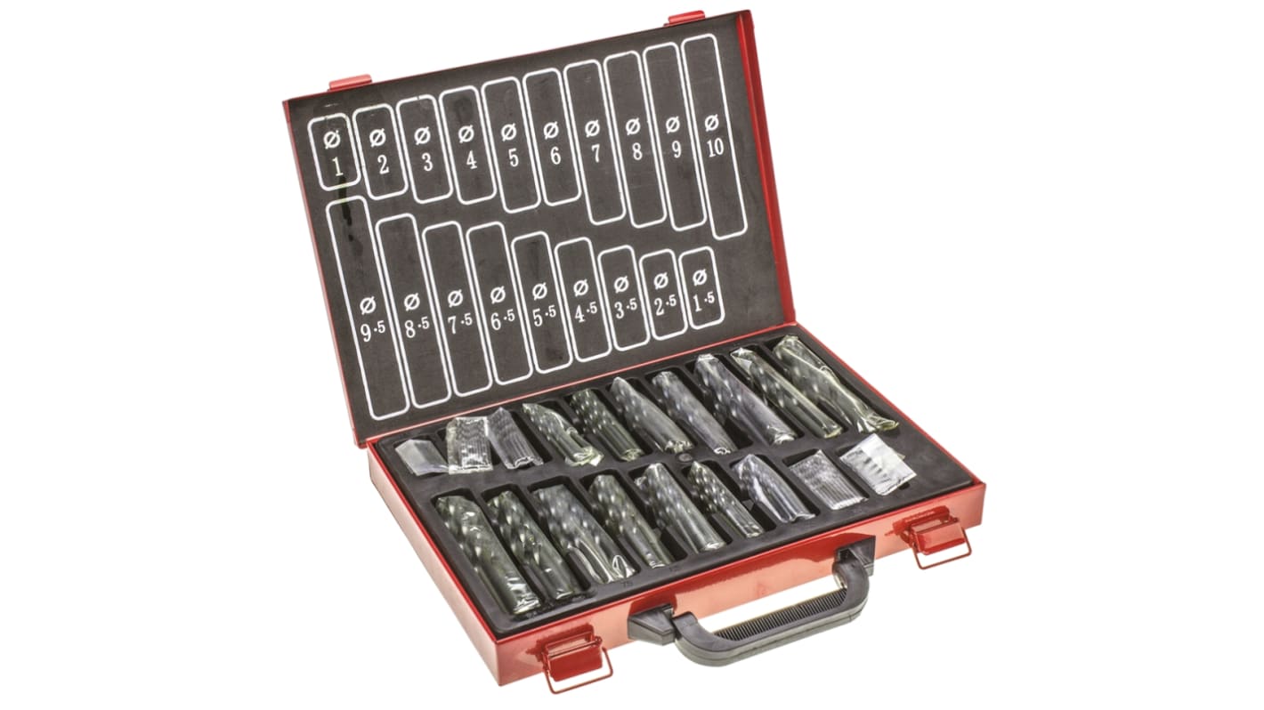 Coffret de forets RS PRO HSS 1mm à 10mm, 170