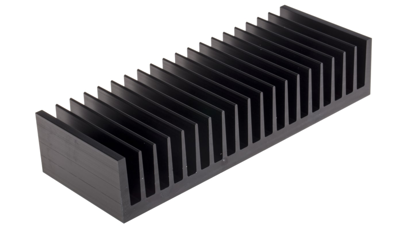 Disipador AAVID THERMALLOY de Aluminio Negro, 0.8K/W, dim. 75 x 200 x 40mm, para usar con Aluminio Rectangular Universal