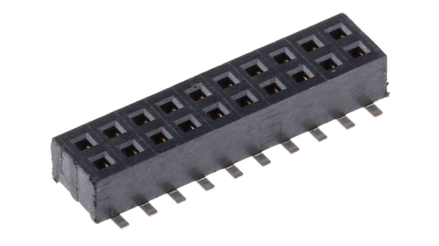 Samtec CLP Series Straight Surface Mount PCB Socket, 20-Contact, 2-Row, 1.27mm Pitch, Solder Termination