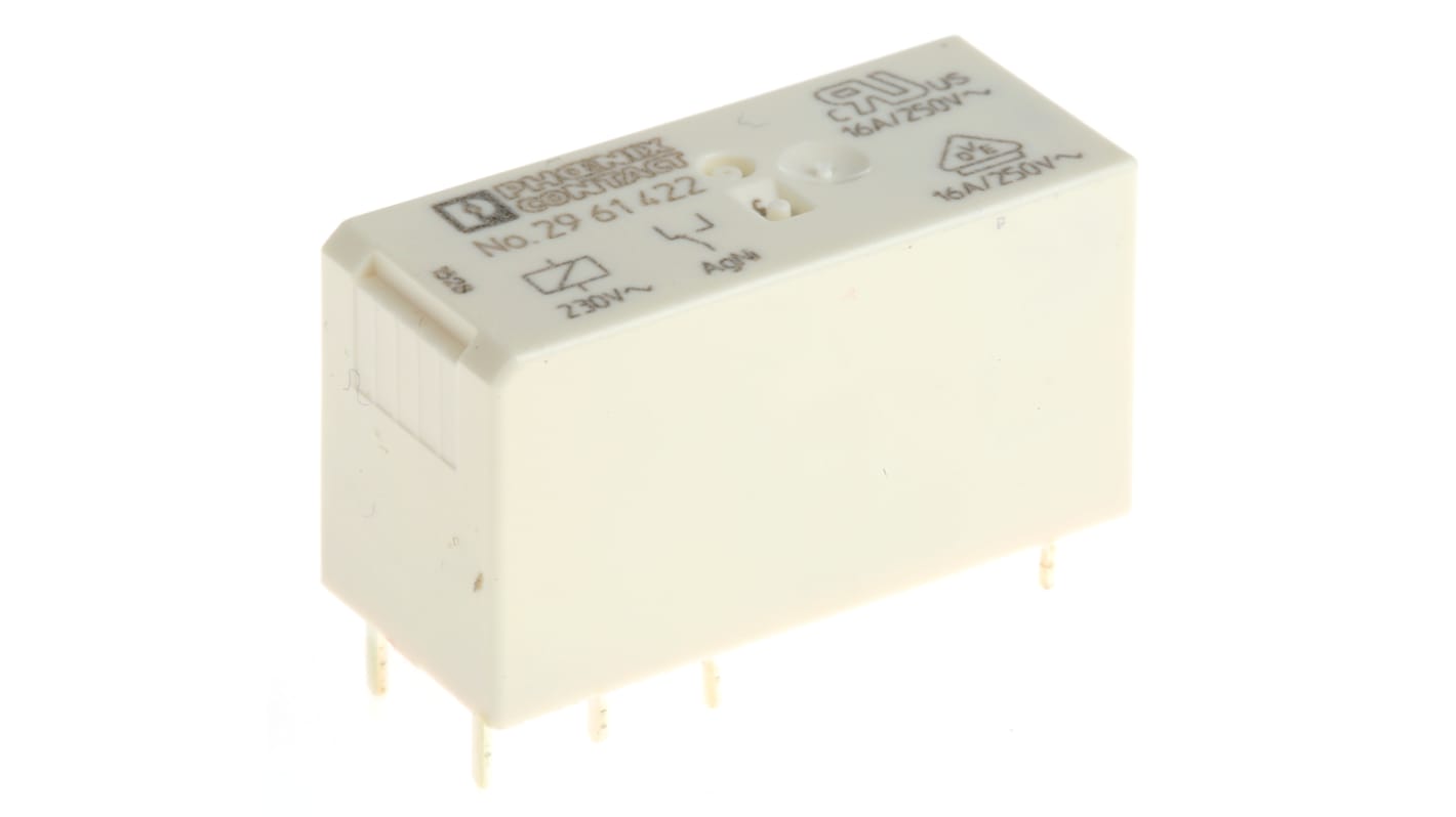 Phoenix Contact PCB Mount Power Relay, 230V ac Coil, 16A Switching Current, SPDT