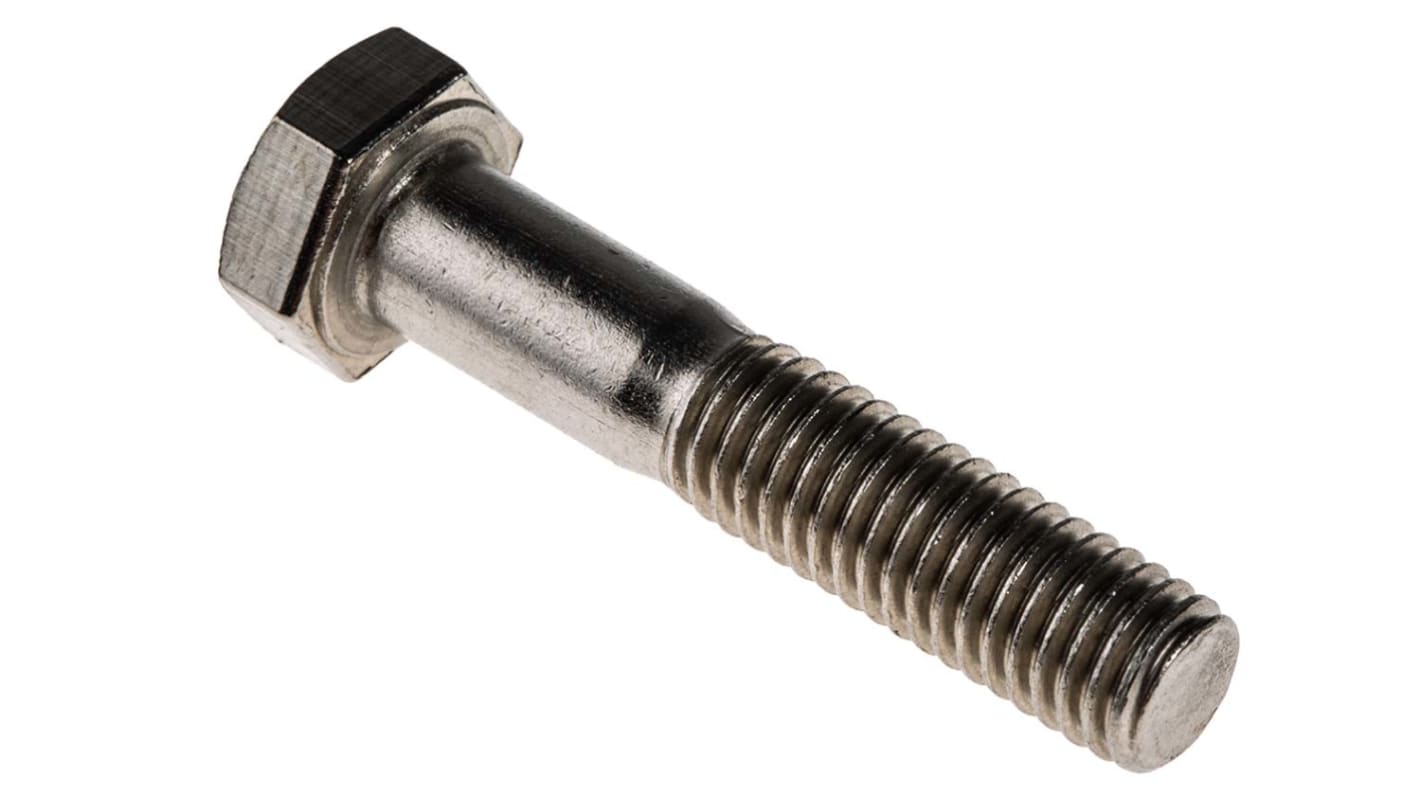 Plain Stainless Steel, Hex Bolt, M8 x 40mm