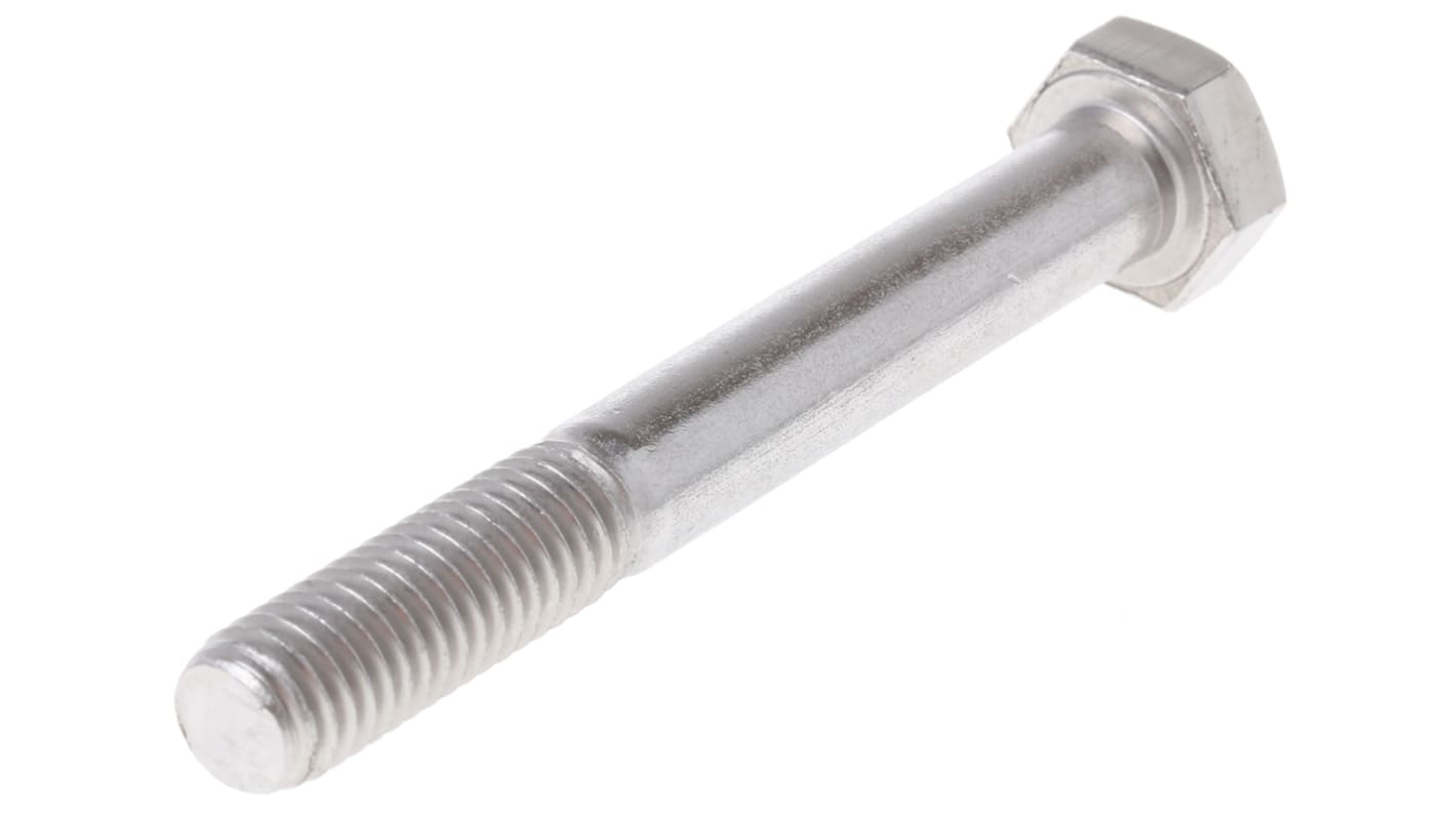 Plain Stainless Steel, Hex Bolt, M8 x 65mm