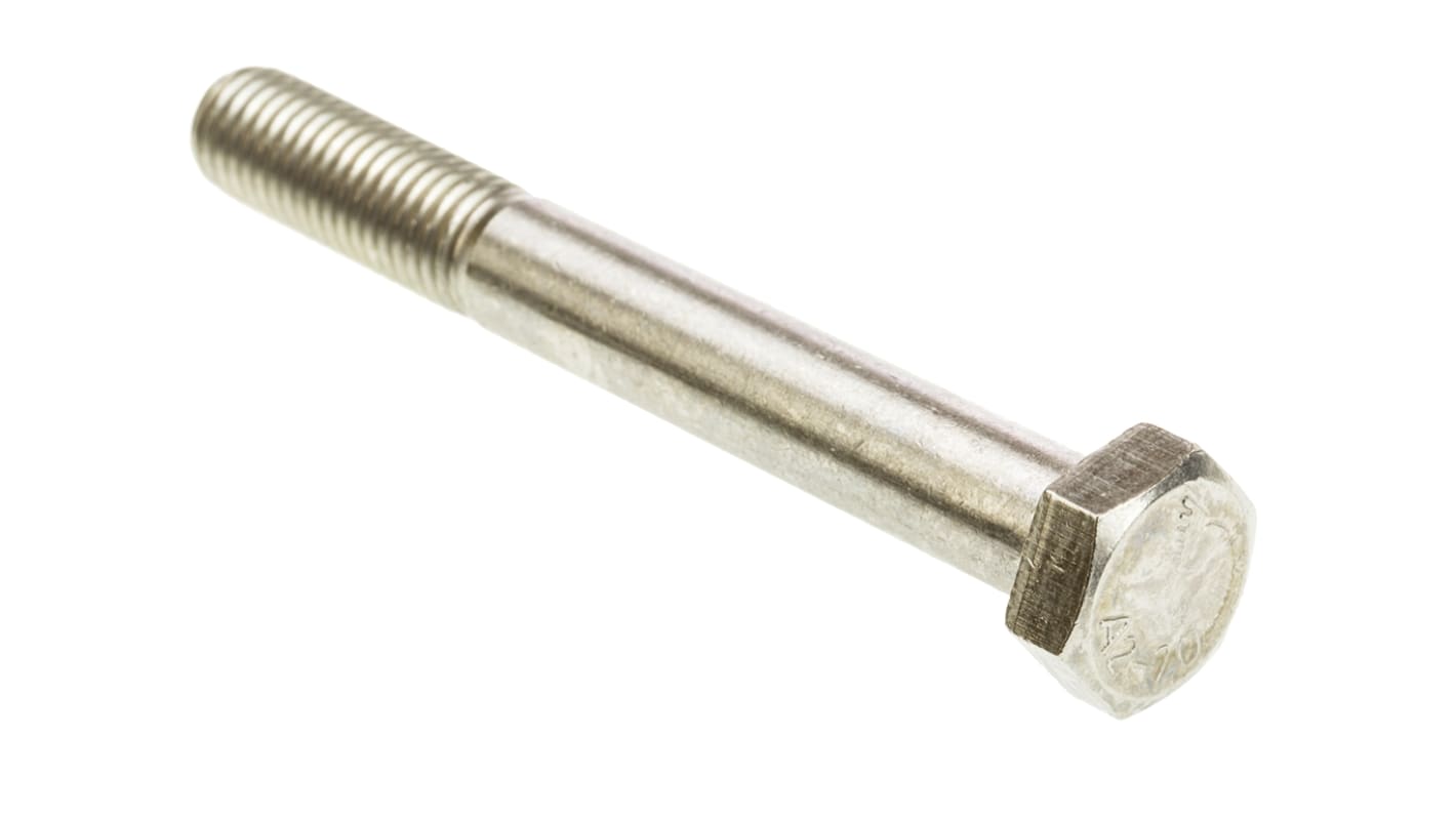 Plain Stainless Steel, Hex Bolt, M12 x 100mm