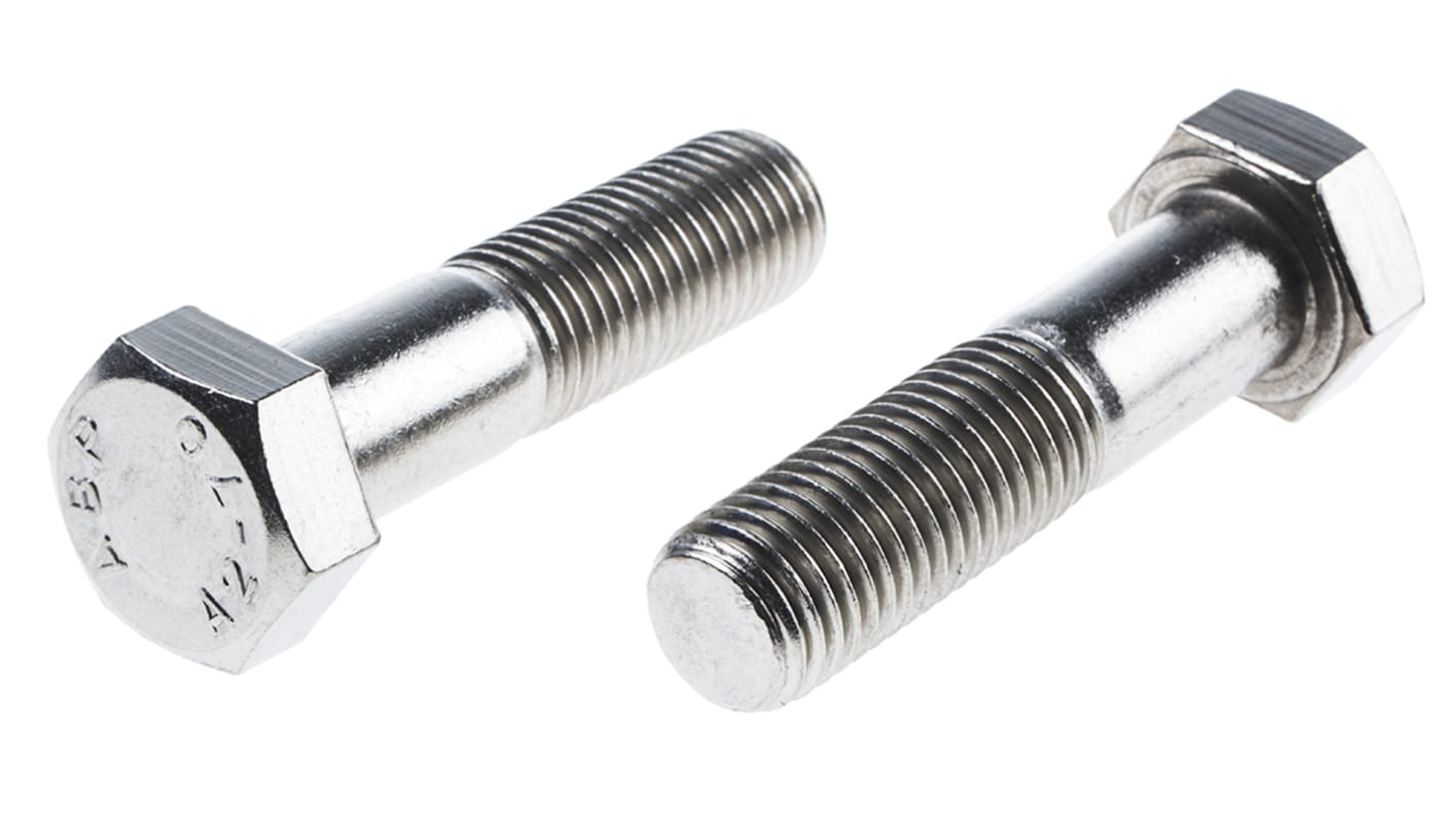 Plain Stainless Steel, Hex Bolt, M20 x 80mm