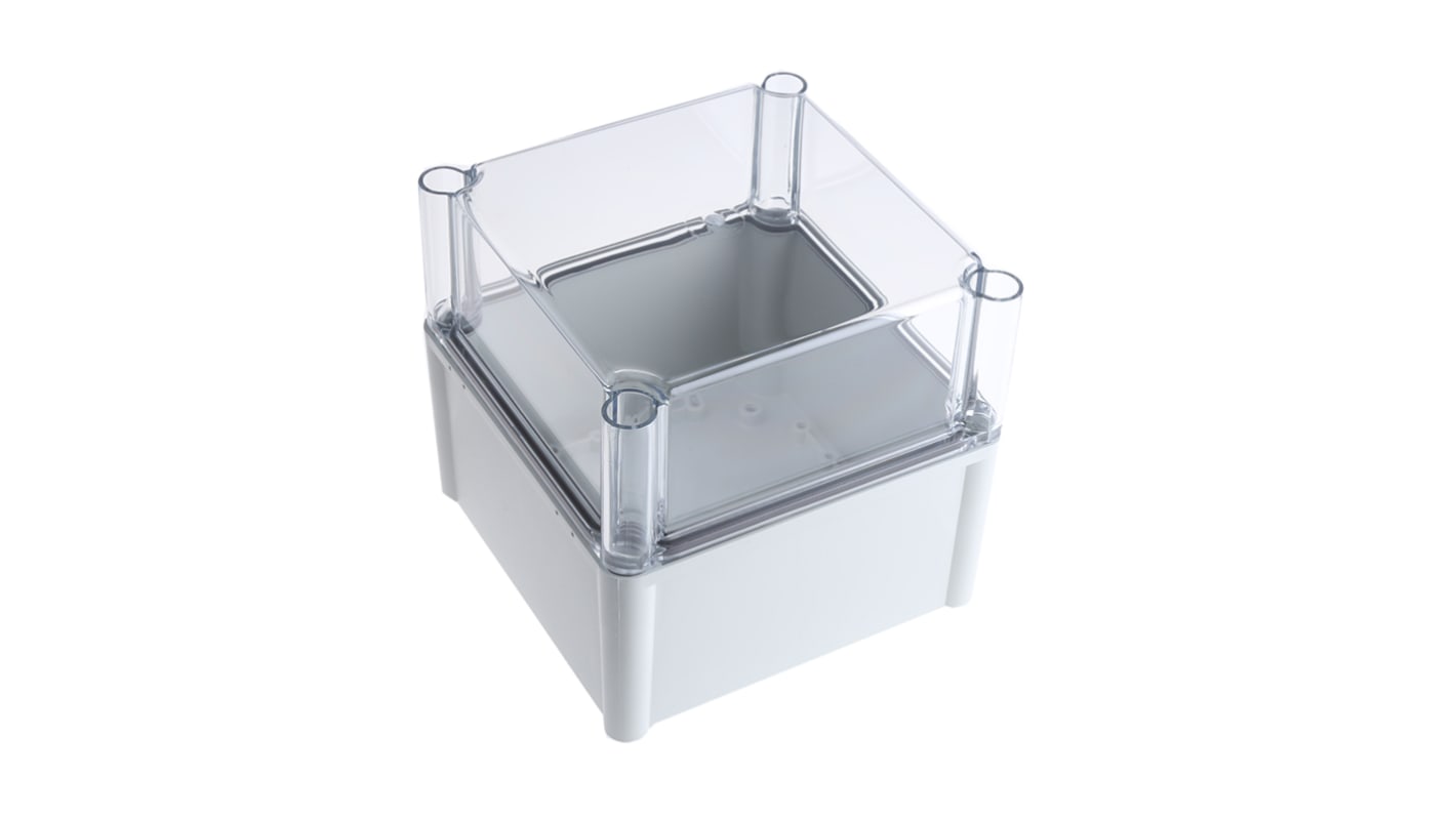 Caja Fibox de Policarbonato Gris, 188 x 188 x 180mm, IP67