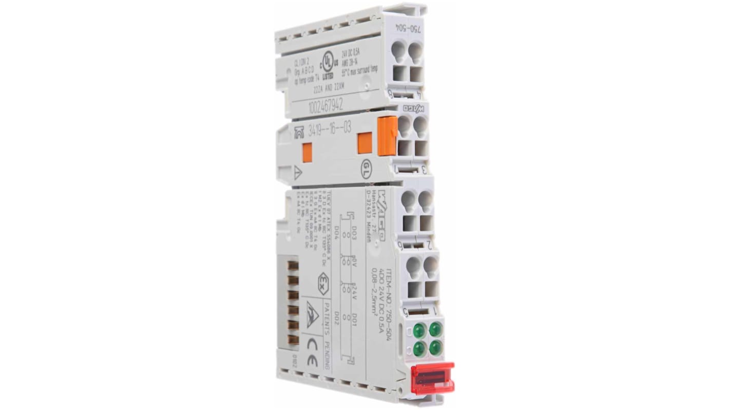 Módulo E/S para PLC Wago CJ, para usar con Serie 750, 4 salidas tipo Digital