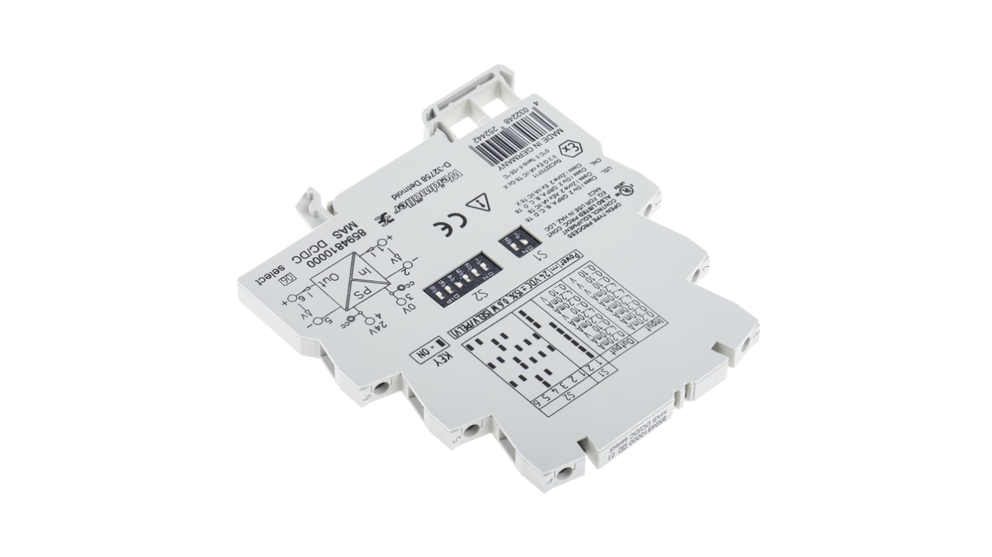 Weidmüller ACT20X Series Signal Conditioner, Current, Voltage Input, Current, Voltage Output, 24V dc Supply