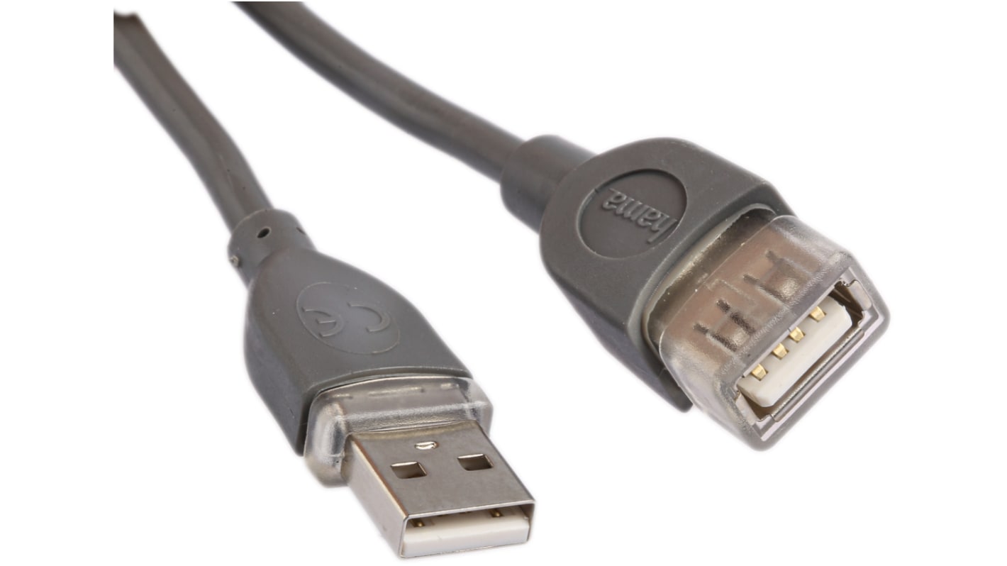 Kabel USB dł. 3m Przewód przedłużający USB USB 2.0 kolor: Szary